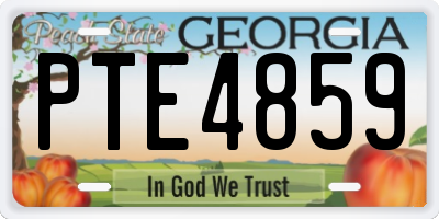 GA license plate PTE4859