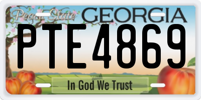 GA license plate PTE4869