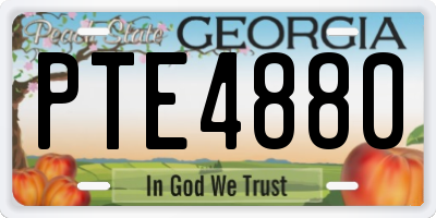 GA license plate PTE4880