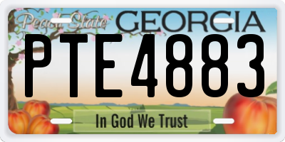 GA license plate PTE4883