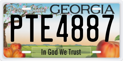 GA license plate PTE4887