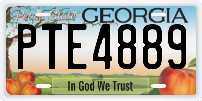 GA license plate PTE4889