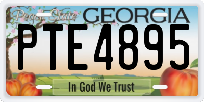 GA license plate PTE4895