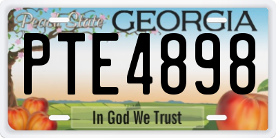 GA license plate PTE4898