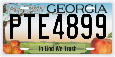 GA license plate PTE4899