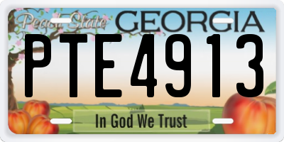 GA license plate PTE4913