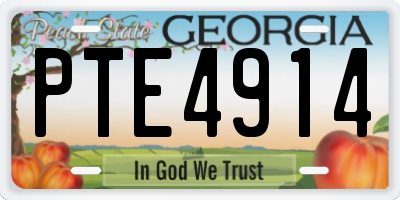 GA license plate PTE4914