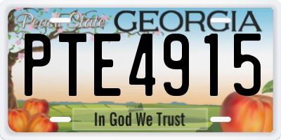 GA license plate PTE4915