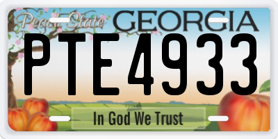 GA license plate PTE4933