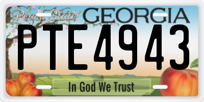 GA license plate PTE4943