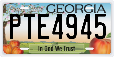 GA license plate PTE4945