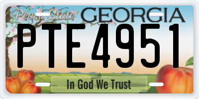 GA license plate PTE4951
