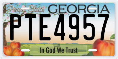 GA license plate PTE4957