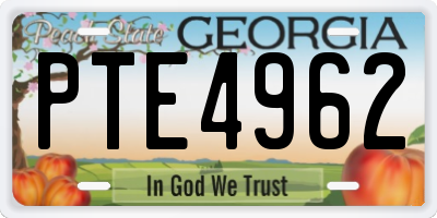 GA license plate PTE4962
