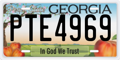 GA license plate PTE4969