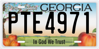 GA license plate PTE4971