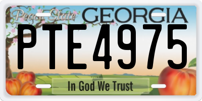 GA license plate PTE4975
