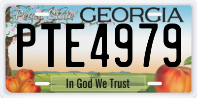 GA license plate PTE4979