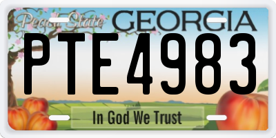 GA license plate PTE4983