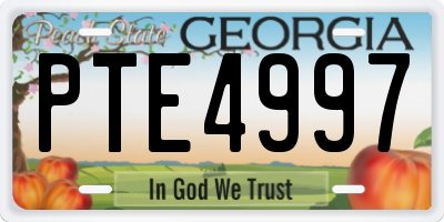 GA license plate PTE4997