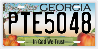 GA license plate PTE5048