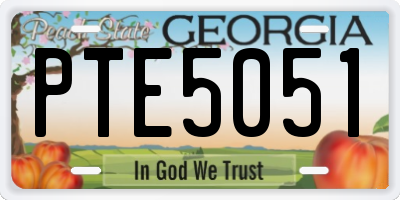GA license plate PTE5051
