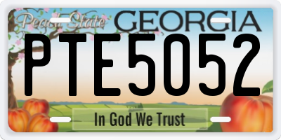 GA license plate PTE5052