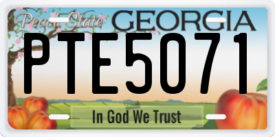 GA license plate PTE5071