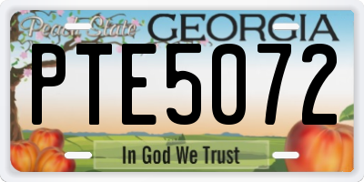 GA license plate PTE5072