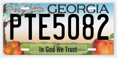 GA license plate PTE5082