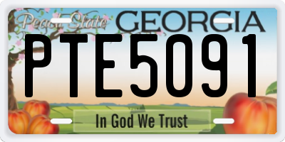 GA license plate PTE5091