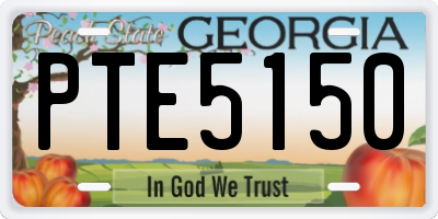 GA license plate PTE5150