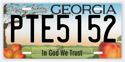 GA license plate PTE5152