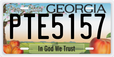 GA license plate PTE5157