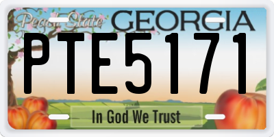 GA license plate PTE5171