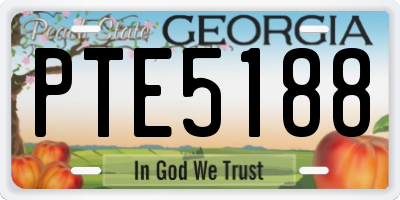 GA license plate PTE5188