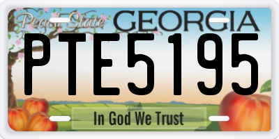 GA license plate PTE5195