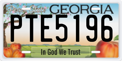 GA license plate PTE5196