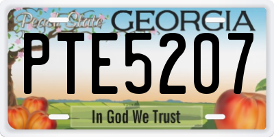 GA license plate PTE5207