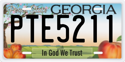 GA license plate PTE5211