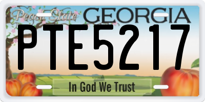 GA license plate PTE5217