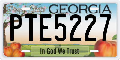 GA license plate PTE5227