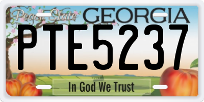 GA license plate PTE5237
