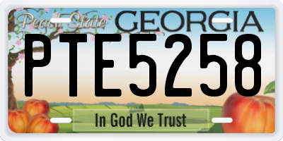 GA license plate PTE5258