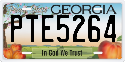 GA license plate PTE5264