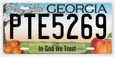 GA license plate PTE5269