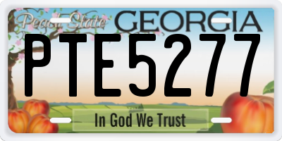 GA license plate PTE5277