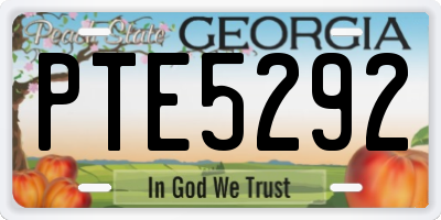 GA license plate PTE5292