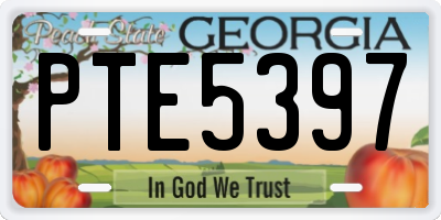 GA license plate PTE5397