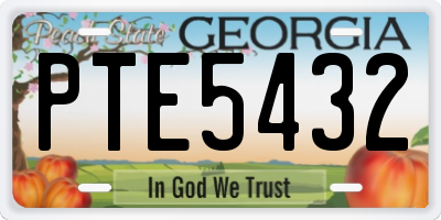 GA license plate PTE5432